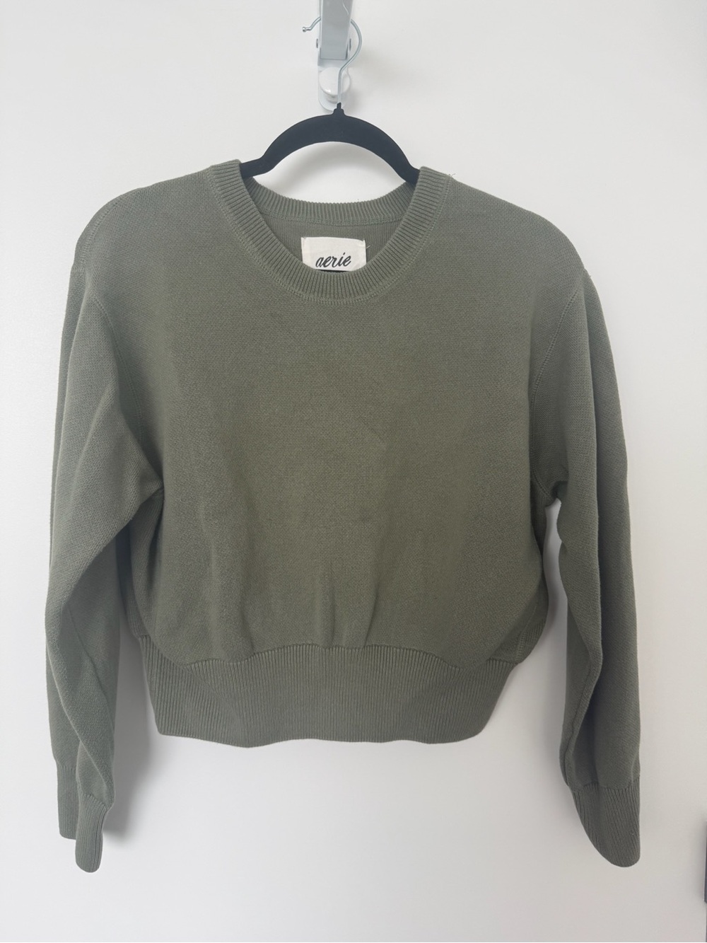 aerie Olive Crewneck Sweater